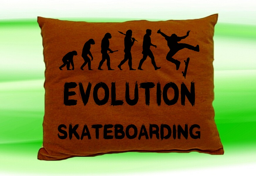 Moon River Evolution SKATEBOARDING polštář hnědý 30x40 cm
