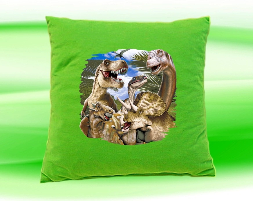Polštářek s dinosaury dinosaurus zelený