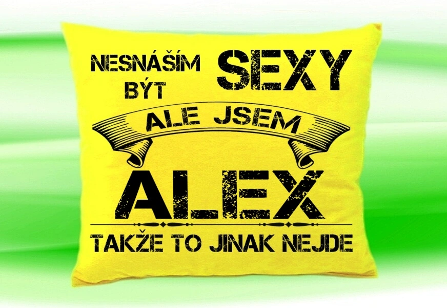 Polštář dámský se jménem ALEX Žlutý