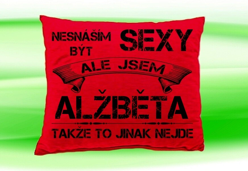 Polštář se jménem ALŽBĚTA Červený