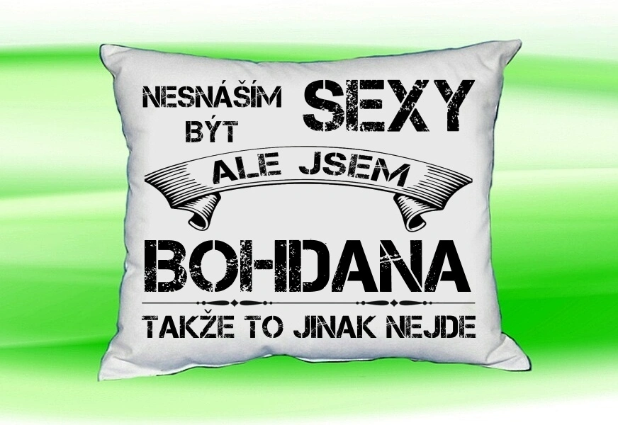 Polštář se jménem BOHDANA Bilý