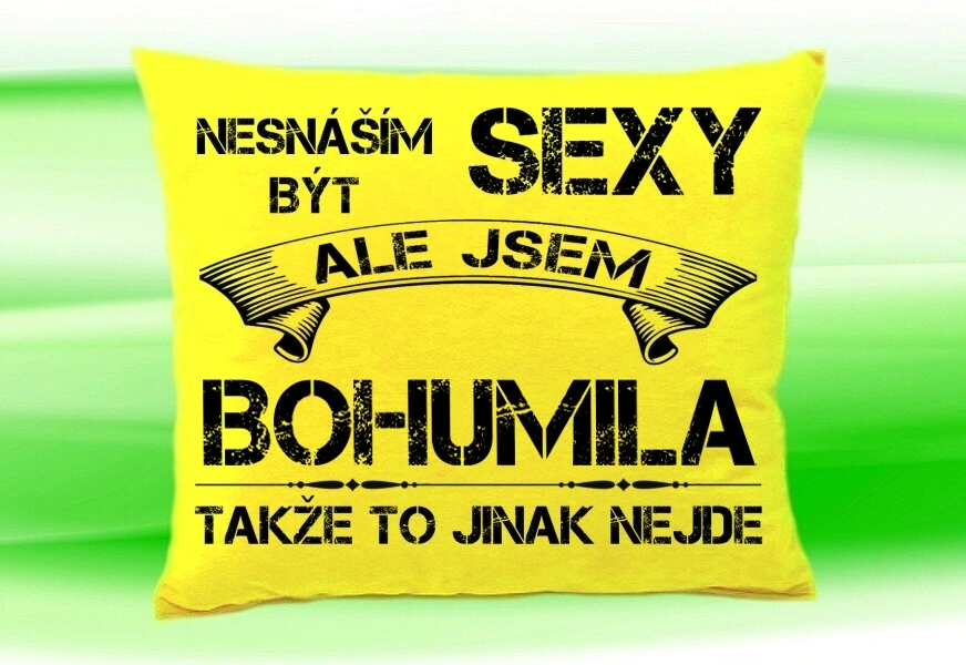 Polštář se jménem BOHUMILA Žlutý