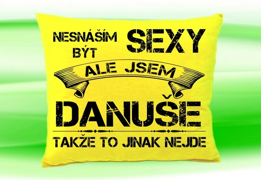 Polštář se jménem DANUŠE Žlutý