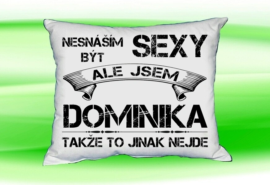 Polštář se jménem DOMINIKA Bilý