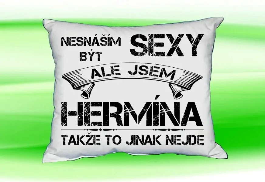 Polštář se jménem HERMÍNA Bilý