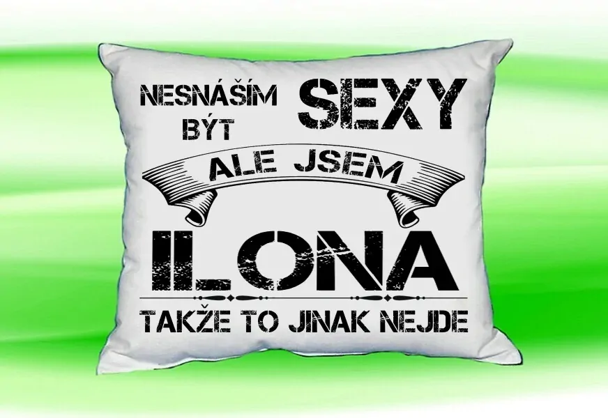 Polštář se jménem ILONA Bilý