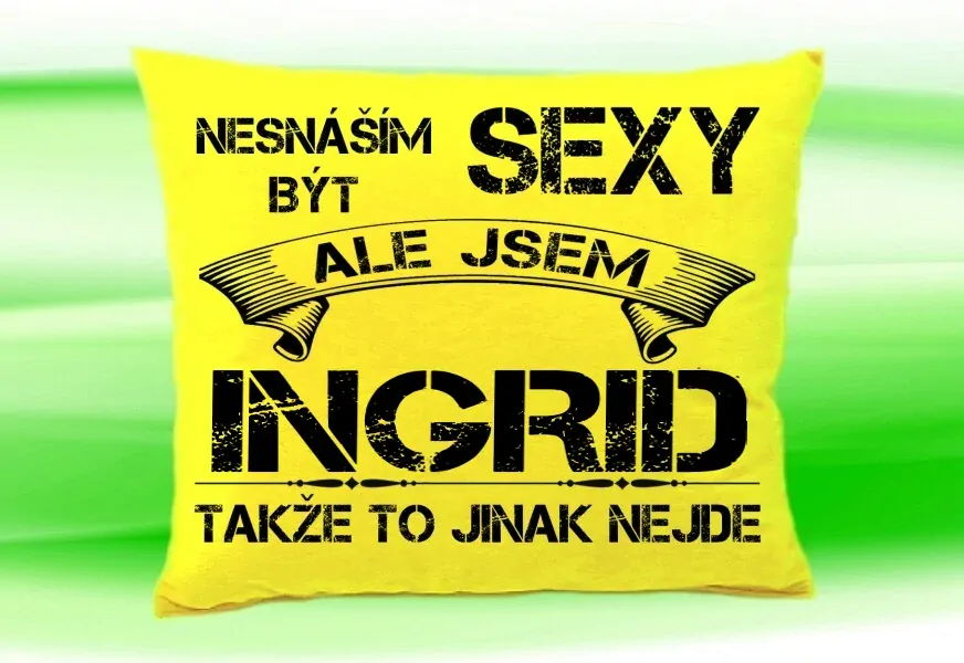 Polštář se jménem INGRID Žlutý