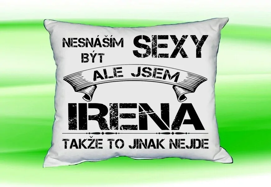 Polštář se jménem IRENA Bilý