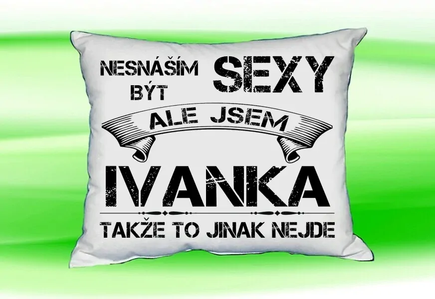 Polštář se jménem IVANKA Bilý