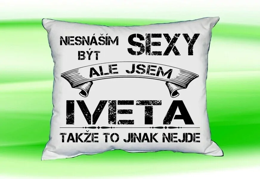 Polštář se jménem IVETA Bilý