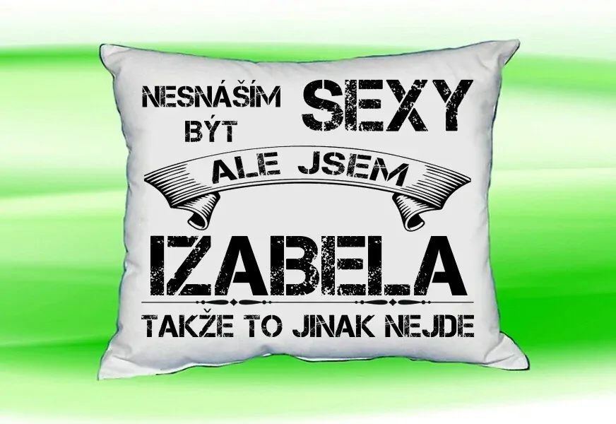 Polštář se jménem IZABELA Bilý