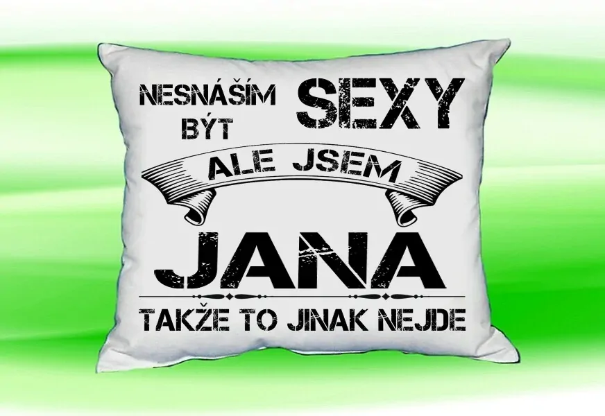 Polštář se jménem JANA Bilý