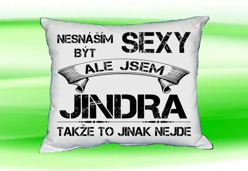 Polštář se jménem JINDRA Bilý