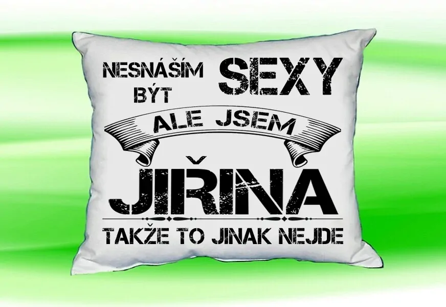 Polštář se jménem JIŘINA Bilý
