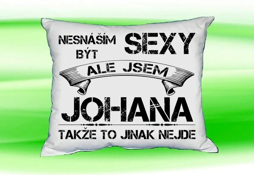 Polštář se jménem JOHANA Bilý