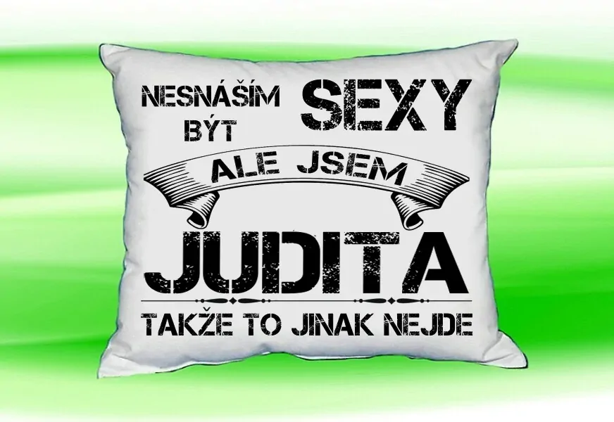 Polštář se jménem JUDITA Bilý