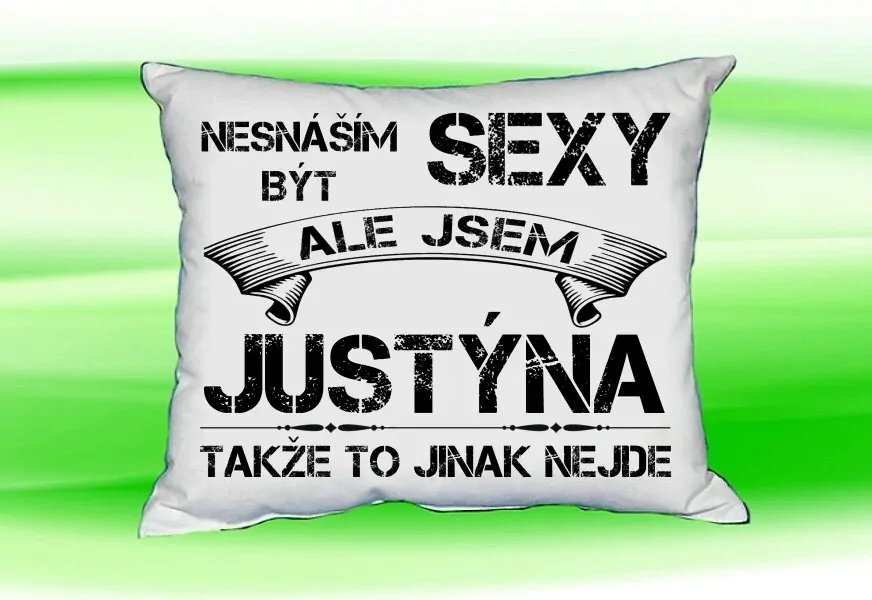 Polštář se jménem JUSTÝNA Bilý