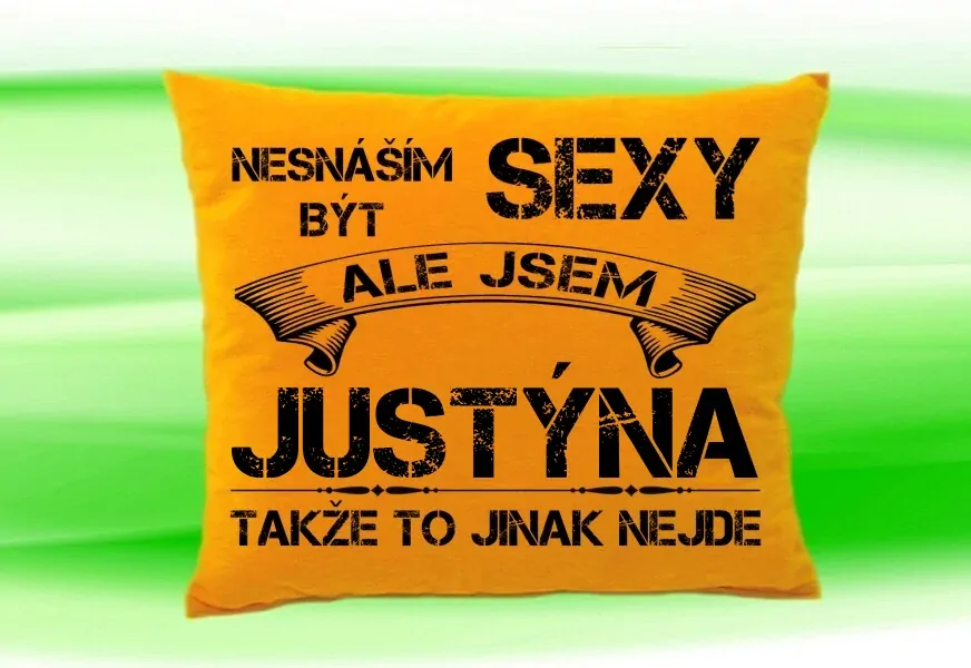 Polštář se jménem JUSTÝNA Medový