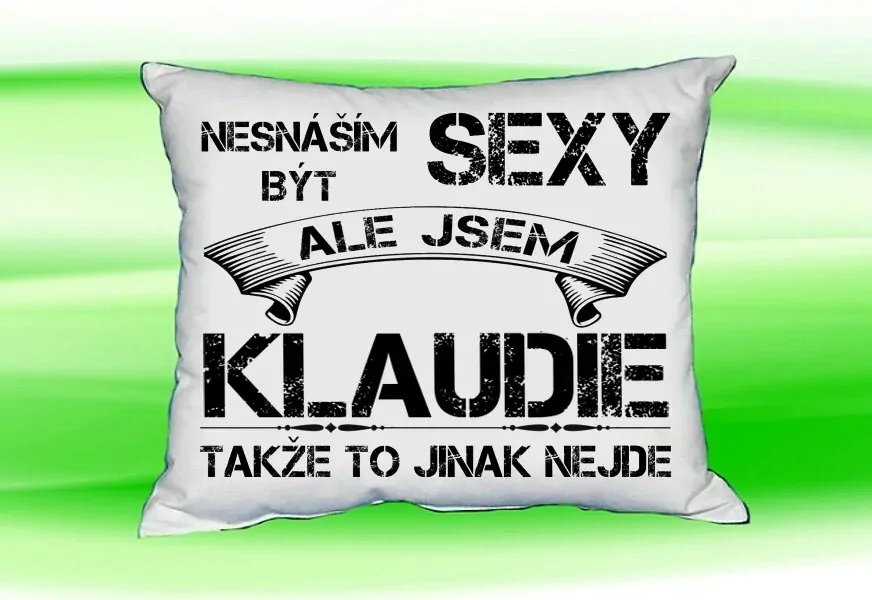 Polštář se jménem KLAUDIE Bilý