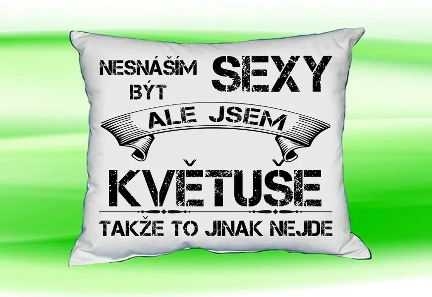 Polštář se jménem KVĚTUŠE Bilý