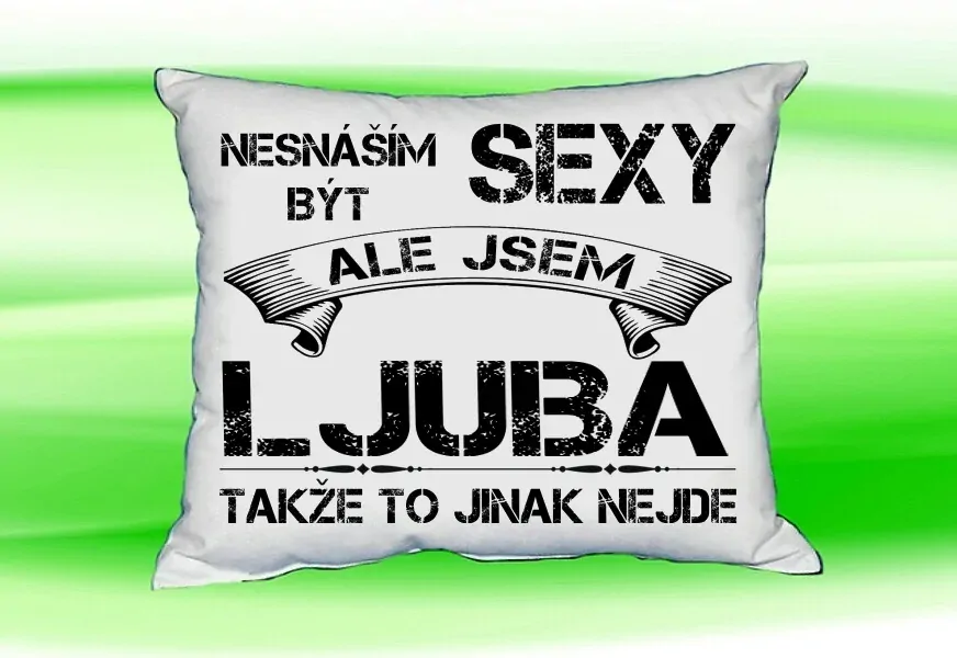 Polštář se jménem LJUBA Bilý
