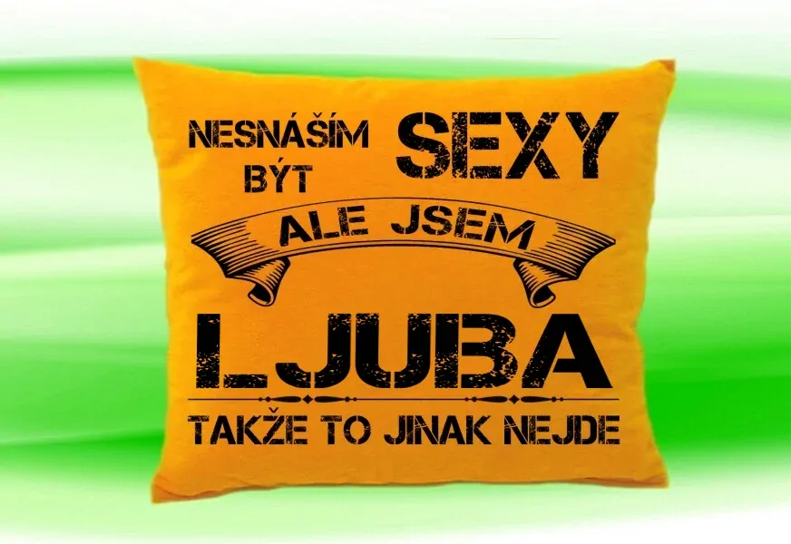 Polštář se jménem LJUBA Medový