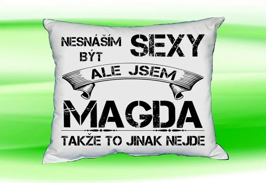 Polštář se jménem MAGDA Bilý