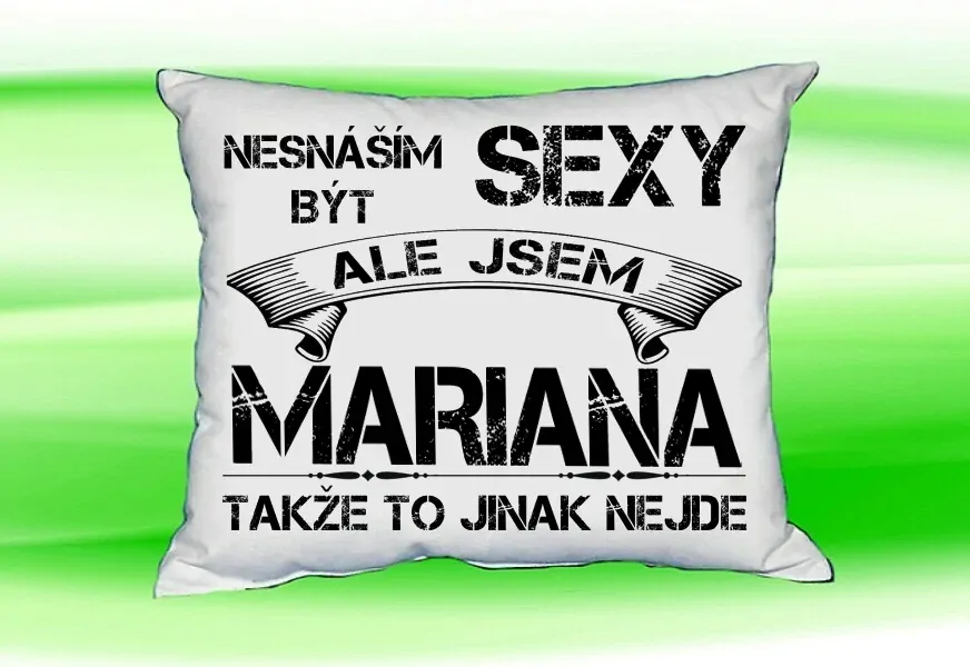 Polštář se jménem MARIANA Bilý