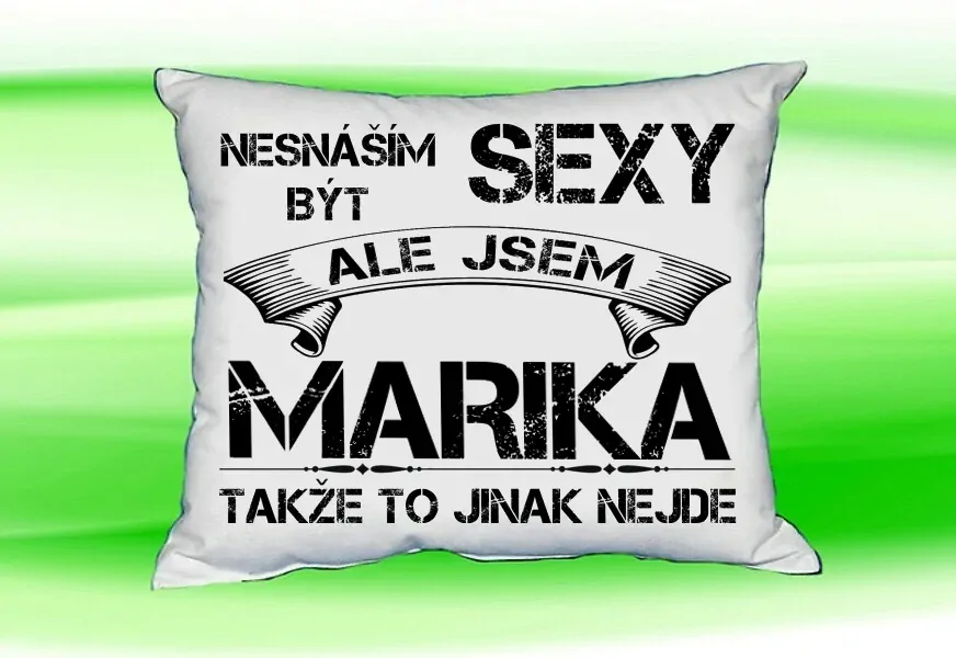Polštář se jménem MARIKA Bilý