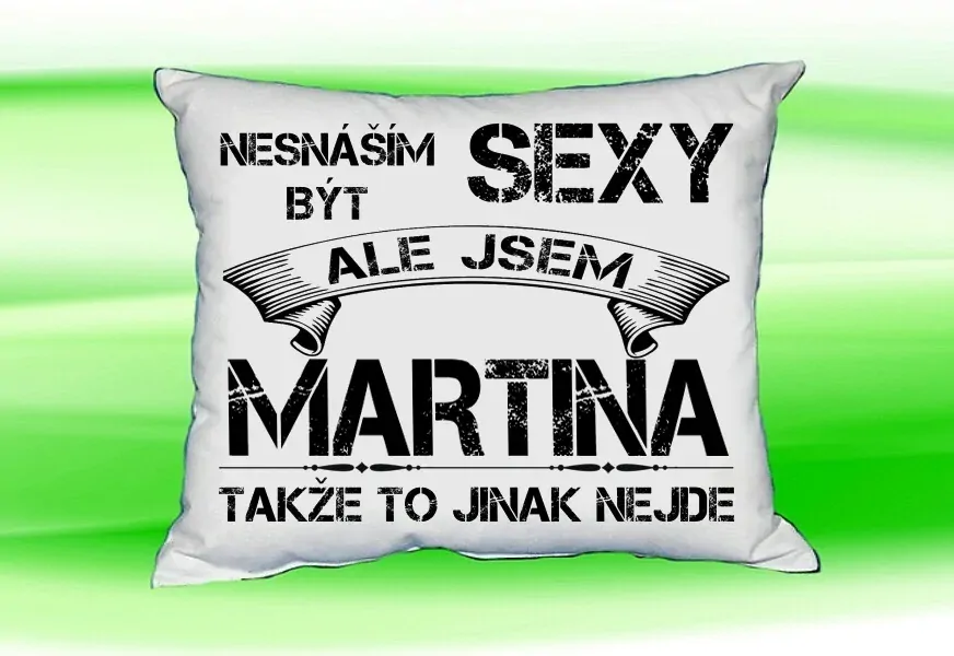 Polštář se jménem MARTINA Bilý