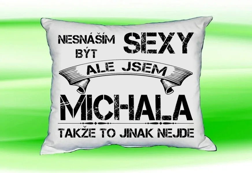 Polštář se jménem MICHALA Bilý