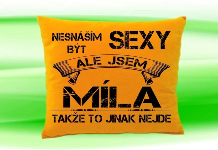Polštář se jménem MÍLA Medový