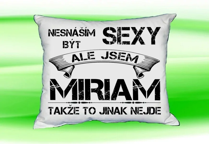 Polštář se jménem MIRIAM Bilý