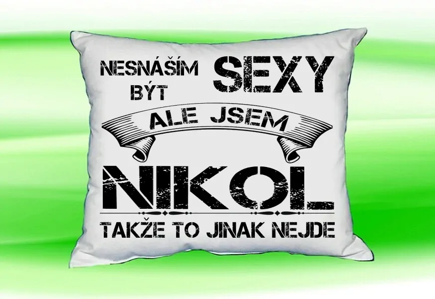 Polštář se jménem NIKOL Bilý