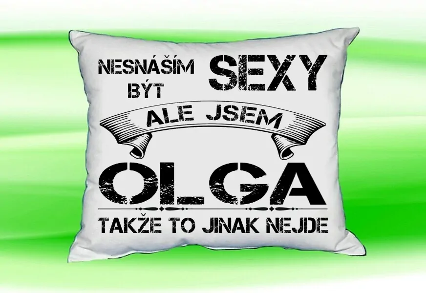 Polštář se jménem OLGA Bilý