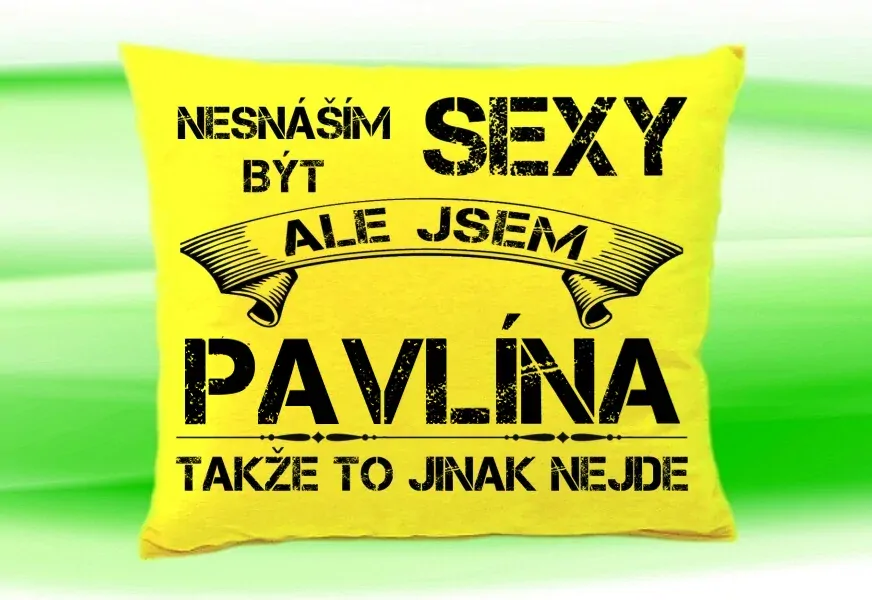 Polštář se jménem PAVLÍNA Žlutý