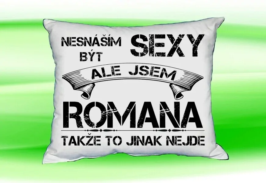 Polštář se jménem ROMANA Bilý