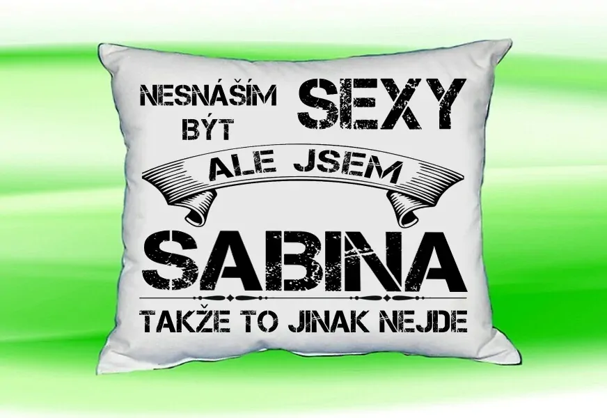 Polštář se jménem SABINA Bilý