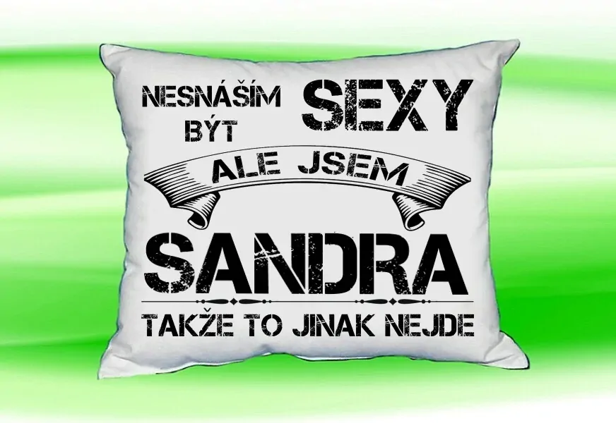Polštář se jménem SANDRA Bilý