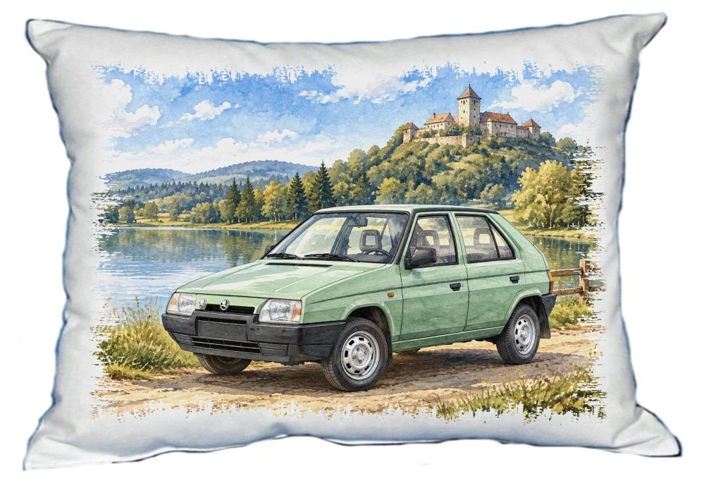 Moon River Auto Český veterán č. 10 polštářek 30 x 40 cm
