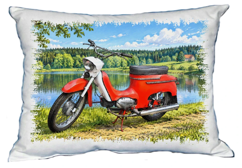 Moon River Motorka Český veterán č. 01 polštářek 30 x 40 cm