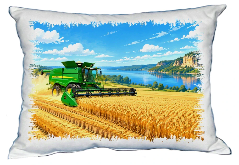 Moon River John Deere kombajn polštářek 30 x 40 cm