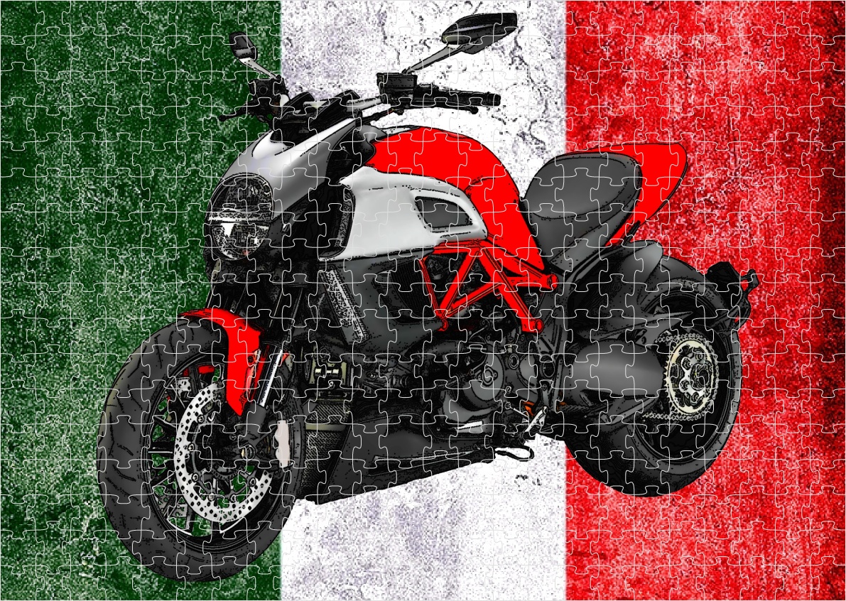 puzzle s motorkou Ducati 1 120 dílků