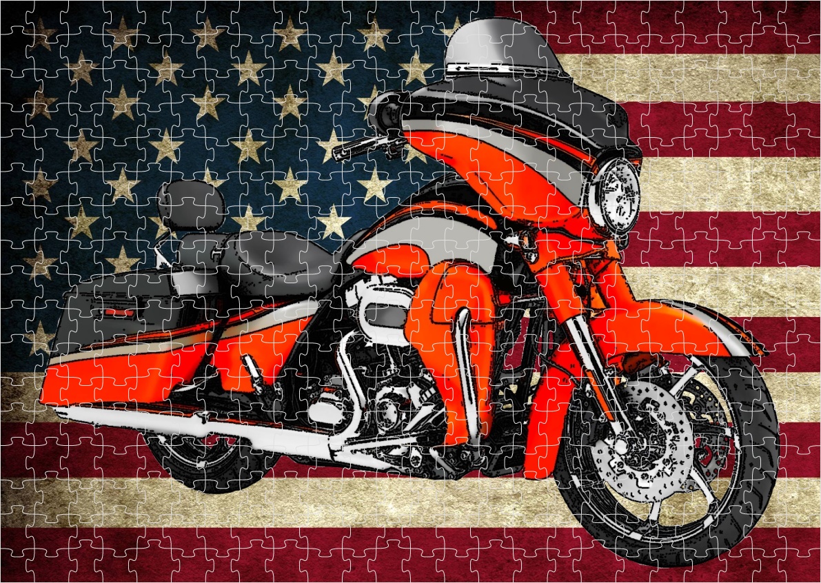 puzzle s motorkou Harley Davidson 120 dílků