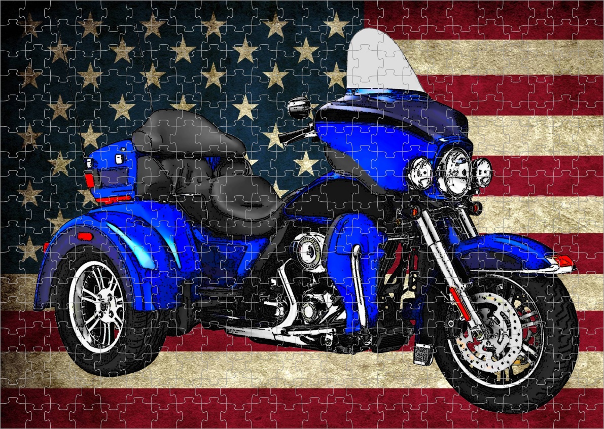 puzzle s motorkou Harley Davidson 1 120 dílků