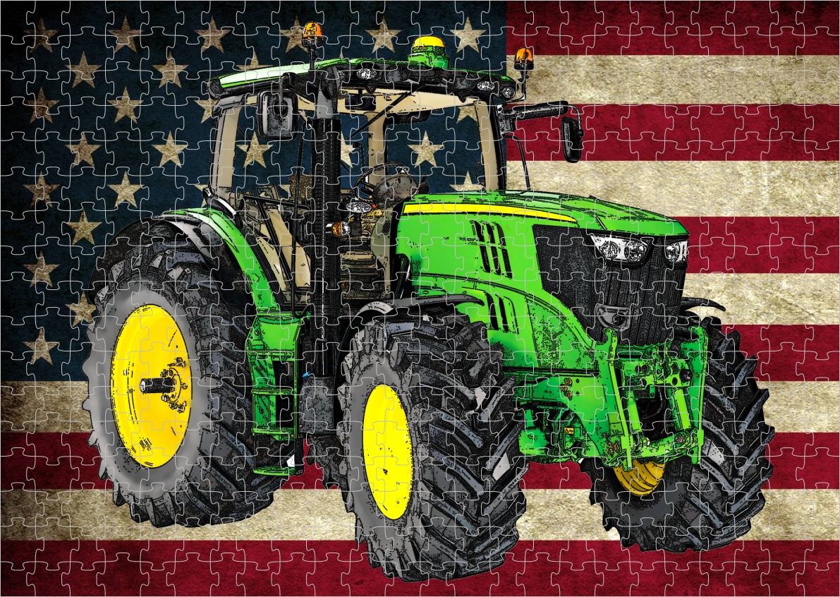puzzle s traktorem John Deere 6210R 120 dílků