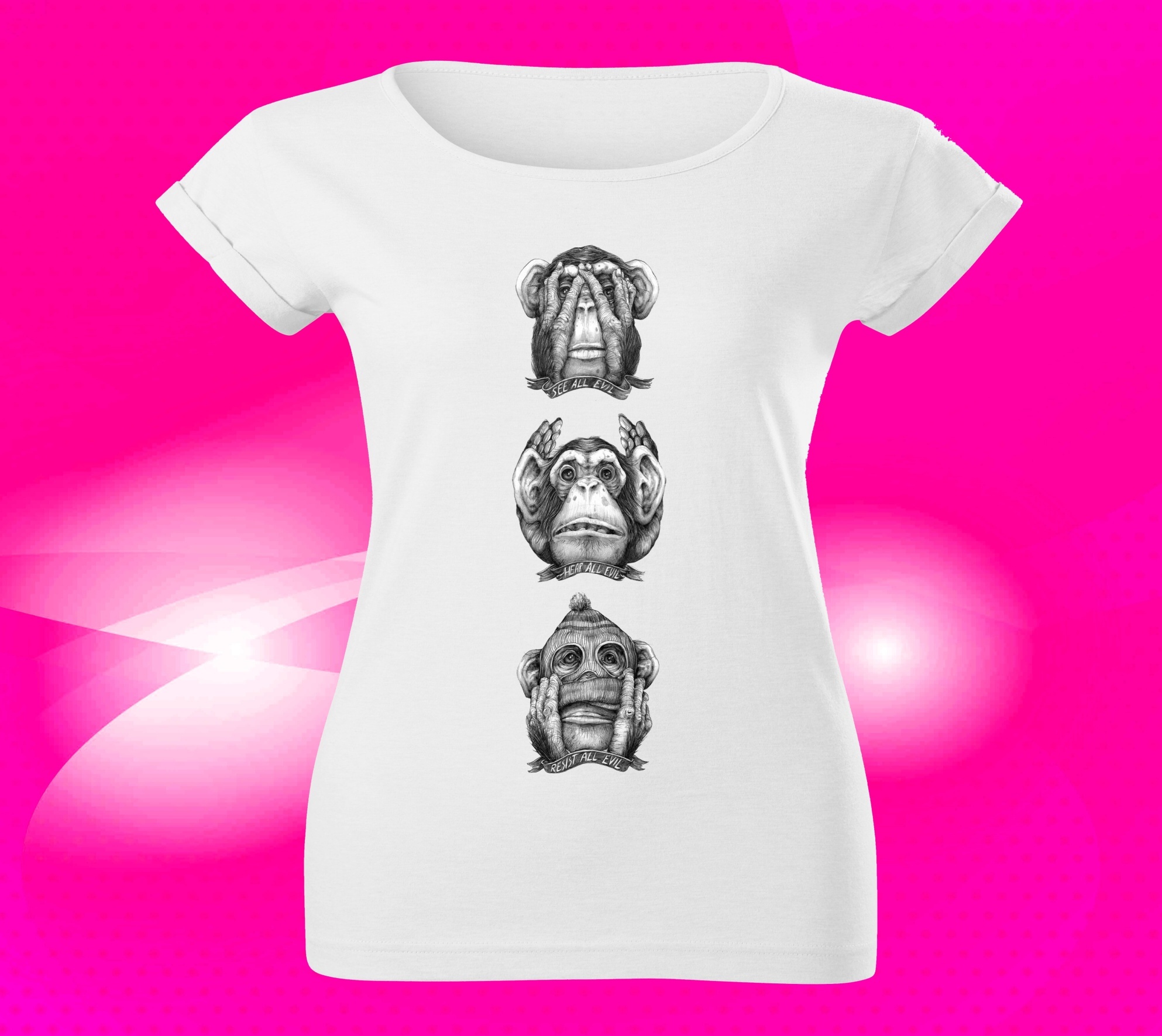 Dámské tričko nevidím neslyším nemluvím  XS