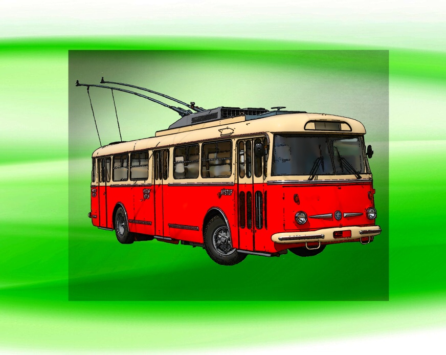 trolejbus Škoda  DTF nažehlovačka 9x5 cm