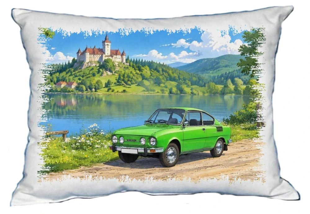 Moon River Auto Český veterán č. 13 polštářek 30 x 40 cm