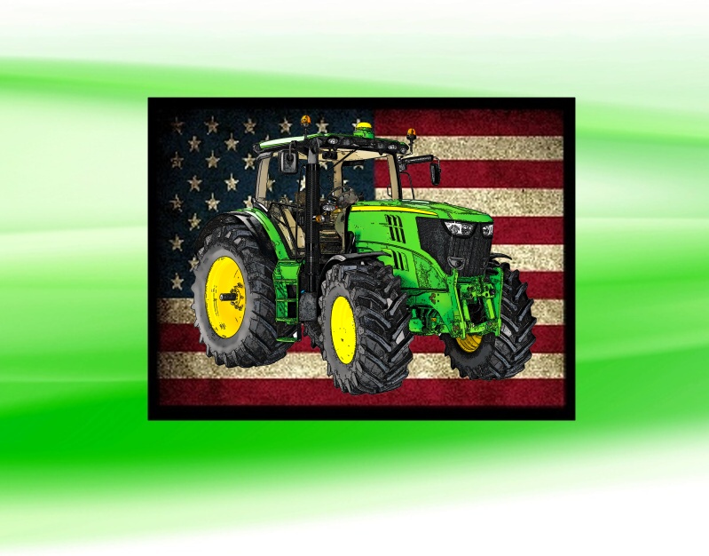 nášivka s traktorem John Deere 6210R
